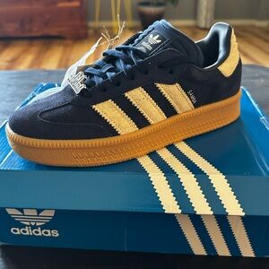 Adidas Samba XLG Navy and Beige Sneakers